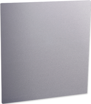Outdoor aluminum panel with a clear silver-metal surface